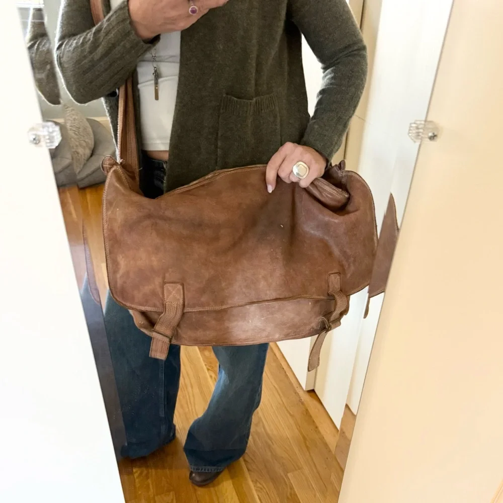 Blur Vintage Brown Leather Messenger Bag